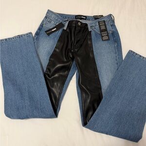 Fashion Nova Leather Low Rise Jeans